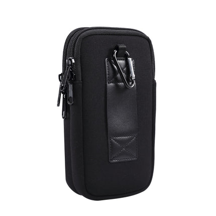 Universelle, elastische Gürteltasche zum Aufhängen mit zwei Fächern für Smartphones mit einer Größe von 6,9 Zoll und darunter