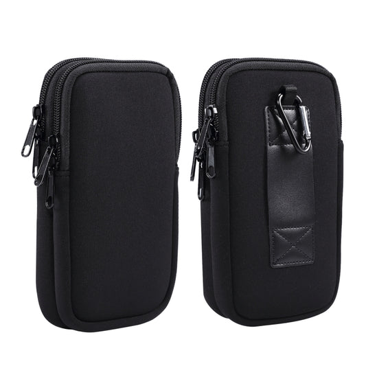 Universal Double-compartment Elastic Hanging Waist Bag for 6.9 inches and Below Smart Phones