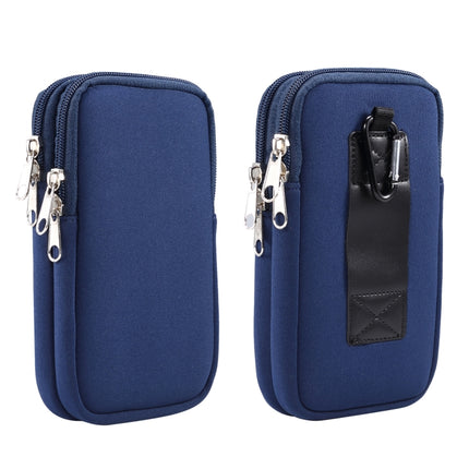Universelle, elastische Gürteltasche zum Aufhängen mit zwei Fächern für Smartphones mit einer Größe von 6,9 Zoll und darunter