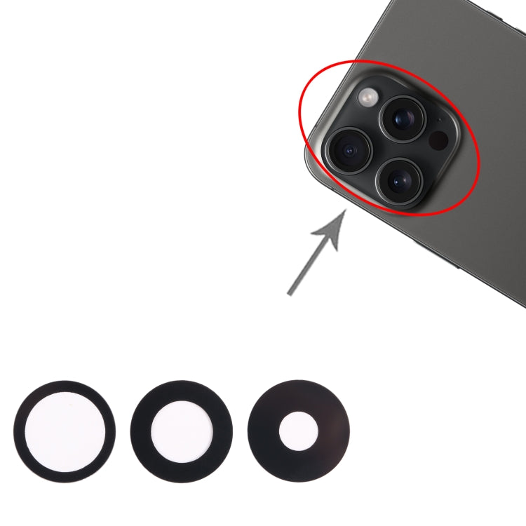 For iPhone 15 Pro 3 in 1 Back Camera Lens, For iPhone 15 Pro