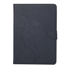 For iPad Air 2 Pressed Flowers Butterfly Pattern Horizontal Flip PU Leather Case with Magnetic Buckle & Holder & Card Slots & Wallet, For iPad Air 2