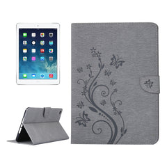 For iPad Air 2 Pressed Flowers Butterfly Pattern Horizontal Flip PU Leather Case with Magnetic Buckle & Holder & Card Slots & Wallet, For iPad Air 2