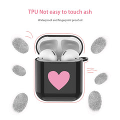 Heart Pattern Apple Wireless Earphones Charging Box Dust-proof Shockproof Outdoor Protective Case for Airpods, 5