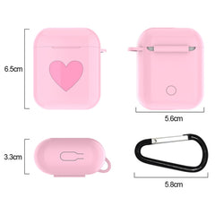 Heart Pattern Apple Wireless Earphones Charging Box Dust-proof Shockproof Outdoor Protective Case for Airpods, 5