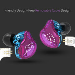 KZ ZST Circle Iron In-ear Mega Bass MP3 Dual Unit Earphone without Microphone