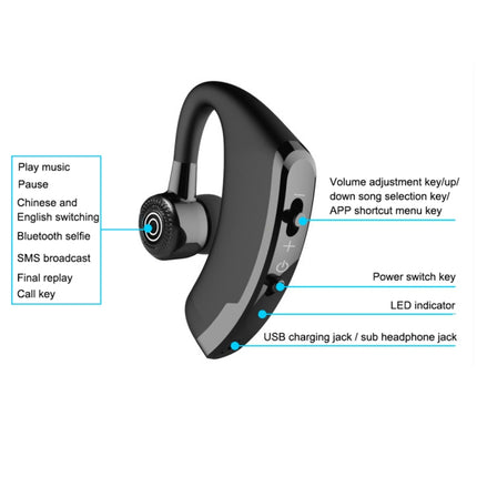 Auriculares inalámbricos Bluetooth V9 Business manos libres CSR 4.1 con micrófono para conductores deportivos