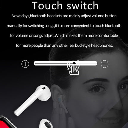 i9 Touch Wireless TWS Sport Bilaterales Stereo-Bluetooth 5.0-Headset mit Ladebox, Touch-Version, Touch-Version