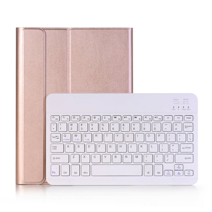 A102 For iPad 10.2 inch Ultra-thin Detachable Bluetooth Keyboard Leather Tablet Case with Stand Function, Rose Gold, Black, Dark Blue, Gold