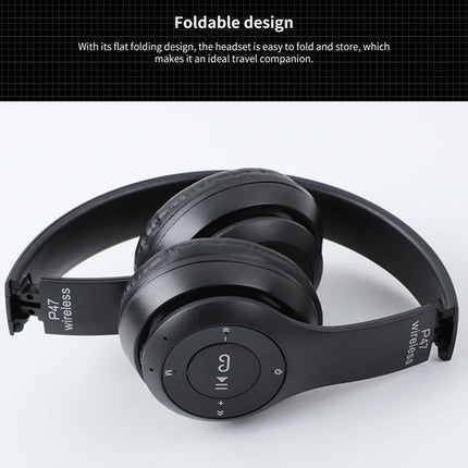 Auriculares inalámbricos plegables Bluetooth P47 con conector de audio de 3,5 mm, compatible con MP3/llamadas, P47 negro, P47 azul, P47 rojo, P47 blanco, P47 verde