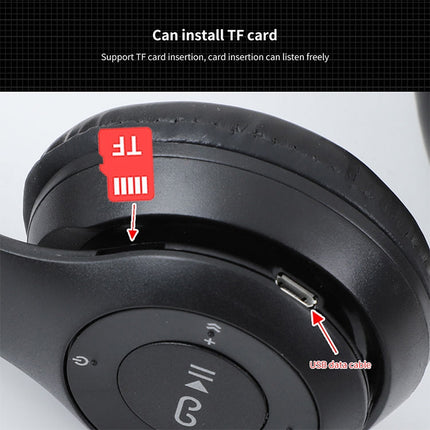 Auriculares inalámbricos plegables Bluetooth P47 con conector de audio de 3,5 mm, compatible con MP3/llamadas, P47 negro, P47 azul, P47 rojo, P47 blanco, P47 verde