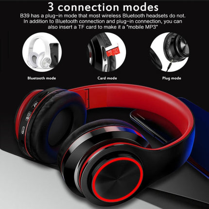 Auriculares inalámbricos Bluetooth V5.0 B39, B39 (rojo), B39 (blanco), B39 (azul), B39 (negro rojo), B39 (negro)