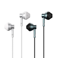REMAX RM-201 In-Ear-Stereo-Musikkopfhörer aus Metall mit Kabelsteuerung + Mikrofon, unterstützt Freisprechfunktion