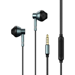 REMAX RM-201 In-Ear-Stereo-Musikkopfhörer aus Metall mit Kabelsteuerung + Mikrofon, unterstützt Freisprechfunktion