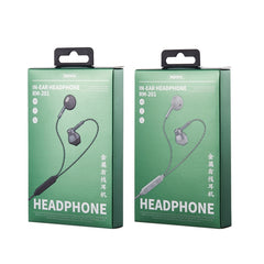 REMAX RM-201 In-Ear Stereo Metal Music Earphone with Wire Control + MIC, Support Hands-free