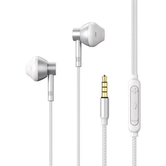 REMAX RM-201 In-Ear-Stereo-Musikkopfhörer aus Metall mit Kabelsteuerung + Mikrofon, unterstützt Freisprechfunktion
