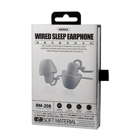 REMAX RM-208 In-Ear Stereo Sleep Earphone with Wire Control + MIC, Support Hands-free