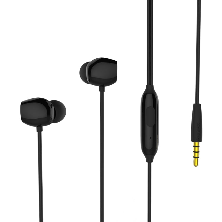 REMAX RM-550 3.5mm Gold Pin In-Ear Stereo Music Earphone with Wire Control + MIC, Support Hands-free