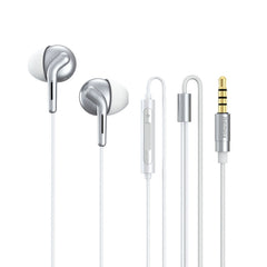 REMAX RM-595 3.5mm Gold Pin In-Ear Stereo Double-action Metal Music Earphone with Wire Control + MIC, Support Hands-free