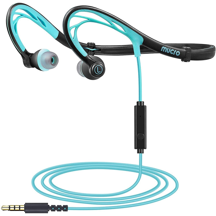 Mucro ML233 Foldable Wired Running Sports Headphones Night Neckband In-Ear Stereo Earphones, Cable Length: 1.2m, ML233 (Blue)