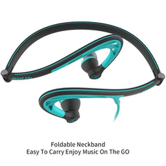 Mucro ML233 Foldable Wired Running Sports Headphones Night Neckband In-Ear Stereo Earphones, Cable Length: 1.2m, ML233 (Blue)