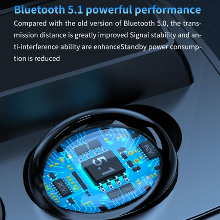 M9 Bluetooth 5.1 TWS Espejo Pantalla digital Auricular inalámbrico Bluetooth con caja de carga Linterna, Soporte táctil y Siri y Pantalla de batería, M9 (Negro)
