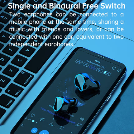 M9 Bluetooth 5.1 TWS Espejo Pantalla digital Auricular inalámbrico Bluetooth con caja de carga Linterna, Soporte táctil y Siri y Pantalla de batería, M9 (Negro)
