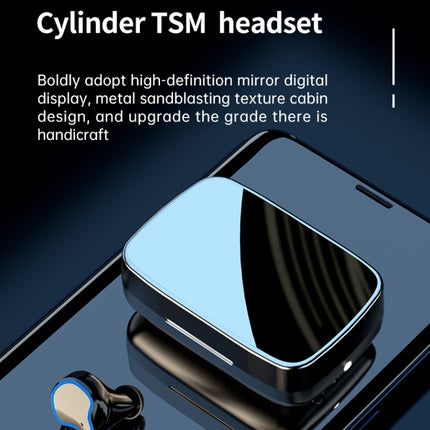 M9 Bluetooth 5.1 TWS Espejo Pantalla digital Auricular inalámbrico Bluetooth con caja de carga Linterna, Soporte táctil y Siri y Pantalla de batería, M9 (Negro)
