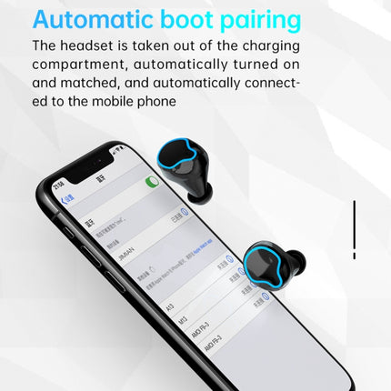 M9 Bluetooth 5.1 TWS Espejo Pantalla digital Auricular inalámbrico Bluetooth con caja de carga Linterna, Soporte táctil y Siri y Pantalla de batería, M9 (Negro)