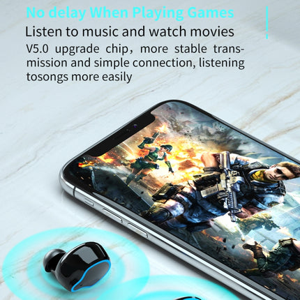 M9 Bluetooth 5.1 TWS Espejo Pantalla digital Auricular inalámbrico Bluetooth con caja de carga Linterna, Soporte táctil y Siri y Pantalla de batería, M9 (Negro)