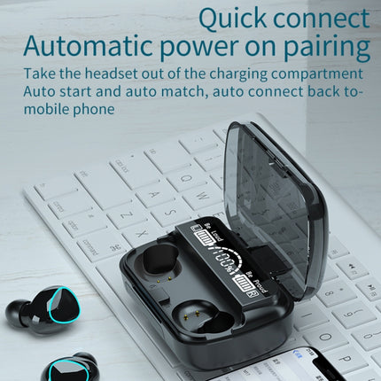 Auriculares inalámbricos Bluetooth M10 TWS con pantalla digital y estuche de carga, compatible con pantalla táctil, Siri y batería, M10 verde, M10 negro