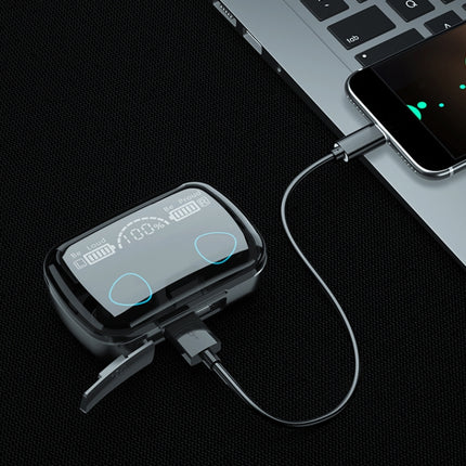 Auriculares inalámbricos Bluetooth M10 TWS con pantalla digital y estuche de carga, compatible con pantalla táctil, Siri y batería, M10 verde, M10 negro