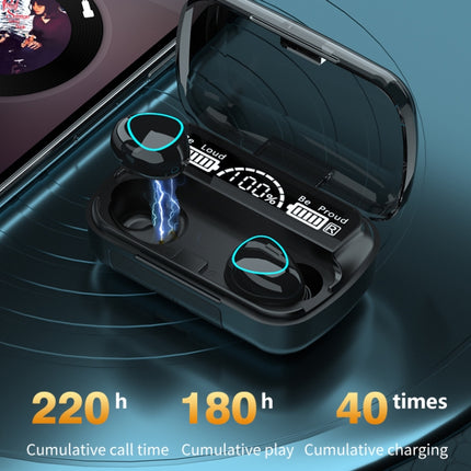 Auriculares inalámbricos Bluetooth M10 TWS con pantalla digital y estuche de carga, compatible con pantalla táctil, Siri y batería, M10 verde, M10 negro