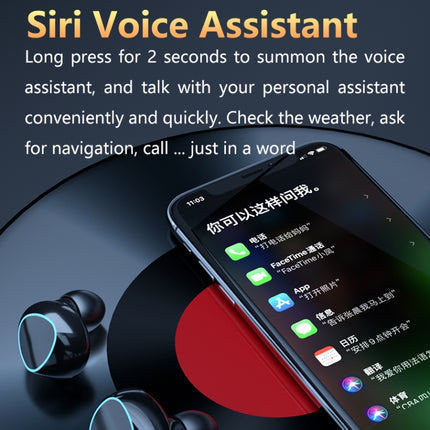 Auriculares inalámbricos Bluetooth M10 TWS con pantalla digital y estuche de carga, compatible con pantalla táctil, Siri y batería, M10 verde, M10 negro