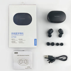 Original Lenovo XT91 Intelligent Noise Reduction Mini Wireless Bluetooth Earphone with Charging Box & LED Power Digital Display, Support Touch & HD Call & Voice Assistant & Dual-mode Earphone