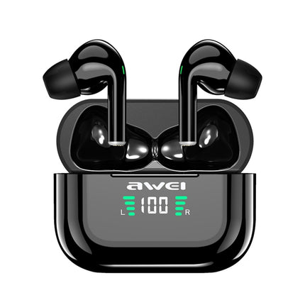 awei T29P Bluetooth V5.0 LED Digital Display Ture Wireless Sports IPX4 Waterproof TWS Headset with Charging Case