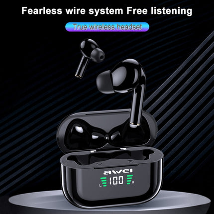 awei T29P Bluetooth V5.0 LED Digital Display Ture Wireless Sports IPX4 Waterproof TWS Headset with Charging Case