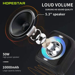 HOPESTAR Party100 Bluetooth 5.0 Portable Waterproof Wireless Bluetooth Speaker with Mobile Charging Function, Party100(Green), Party100(Blue), Party100(Black)