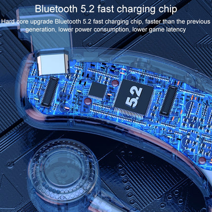 V12 Bluetooth 5.2 Business Hanging Ear Style Smart LED Digital Display Wireless Bluetooth Earphone with Charging Box