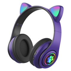 B39 Cat Ear Design LED Gradient Light Wireless Bluetooth Headset