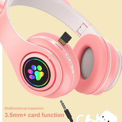 B39 Cat Ear Design LED Gradient Light Wireless Bluetooth Headset