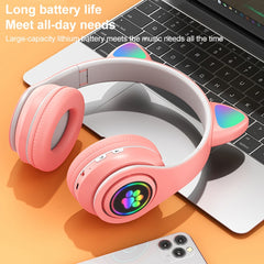 B39 Cat Ear Design LED Gradient Light Wireless Bluetooth Headset