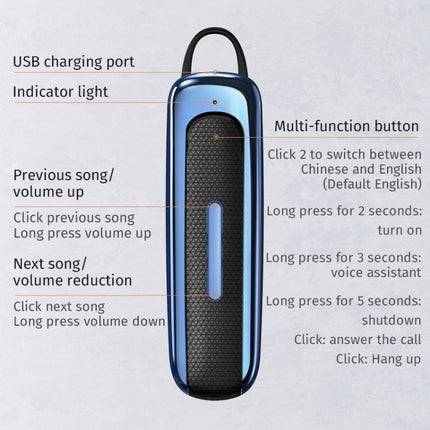 E1 Einseitiger Bluetooth-Kopfhörer mit intelligenter Rauschunterdrückung