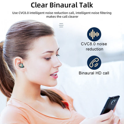 F9-5C Four-bar Breathing Light + Digital Display Noise Reduction Bluetooth Earphone, F9-5C Four-bar Light Black, F9-5C Four-bar Light White