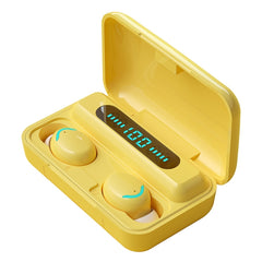 F9-5C Macaron Series Four-bar Breathing Light + Digital Display Noise Reduction Bluetooth Earphone, F9-5C Macaron Four-bar Light Dark Blue, F9-5C Macaron Four-bar Light Pink, F9-5C Macaron Four-bar Light Baby Blue, F9-5C Macaron Four-bar Light Yellow