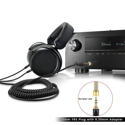 ZS0227 Headphone Dual 3.5mm Spring Audio Cable for Denon AH-D7100 7200 D600 D9200 5200