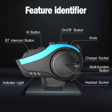 Auriculares para casco de motocicleta Hysnox HY-02 con Bluetooth 5.0, 2000 m, intercomunicador para 6 conductores