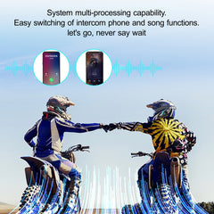 Hysnox HY-02 Bluetooth 5.0 Motorcycle Helmet Headset 2000M 6 Riders Intercom Headset