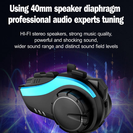 Auriculares para casco de motocicleta Hysnox HY-02 con Bluetooth 5.0, 2000 m, intercomunicador para 6 conductores