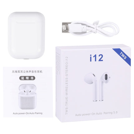 Auriculares Bluetooth i12 TWS con estuche de carga, i12