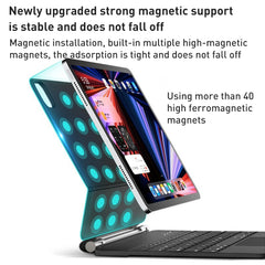 For iPad 10th Gen 10.9 2022 T89 Magic Suspended Bluetooth Keyboard Leather Case